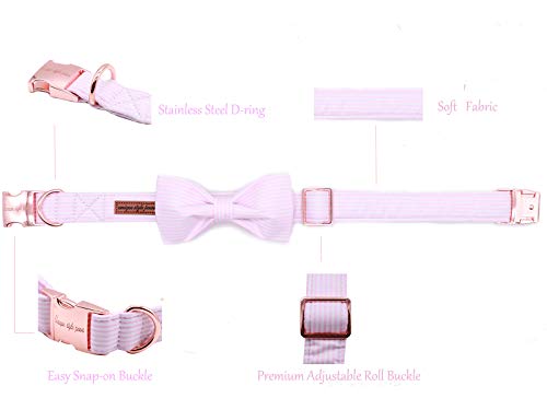 Unique Style Paws Collar para perro con pajarita ajustable o correa para perros y gatos, pequeño, mediano y grande