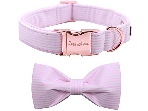 Unique Style Paws Collar para perro con pajarita ajustable o correa para perros y gatos, pequeño, mediano y grande