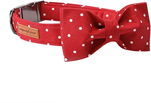 Unique style paws Collar para perros con pajarita extraíble, collar para perros pequeños, medianos y grandes, collar ajustable XXS-XL