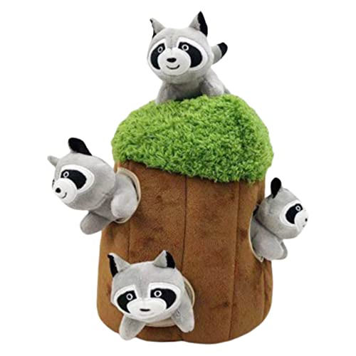 unknowns 5 unids Burrow Interactive Dog Toys Hide Seek Puppy Toys Colorido Chirrido Peluches Rompecabezas de peluche Agujeros de árbol Mapaches