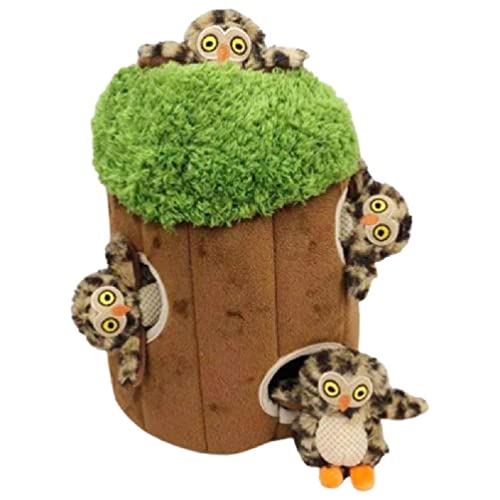 unknowns 5 unids Burrow Interactive Dog Toys Hide Seek Puppy Toys Colorido Chirrido Peluches Rompecabezas de peluche Agujeros de árbol Mapaches