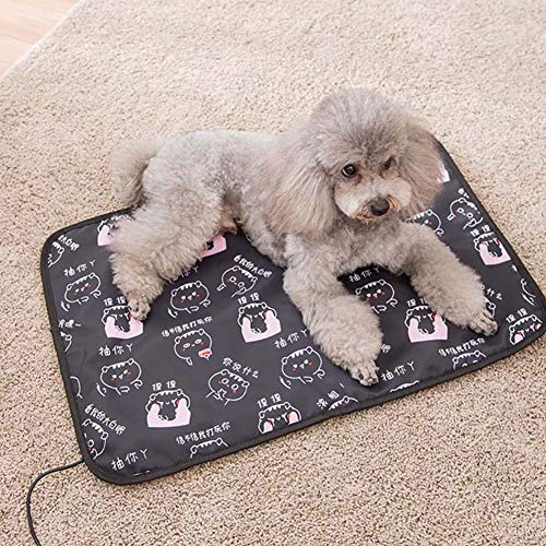 USB Manta Eléctrica for Perros y Gatos Almohadilla Térmica Mascotas Temperatura 3 Niveles Calefacción Cojín de Calentamiento for Mantas y Caseta de Mascotas Grandes ( Color : Black , Size : 30*40cm )