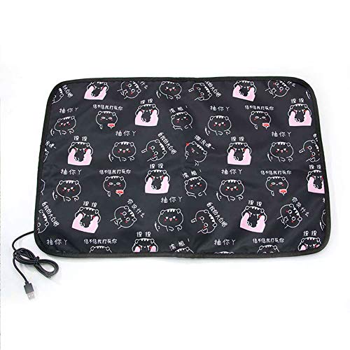 USB Manta Eléctrica for Perros y Gatos Almohadilla Térmica Mascotas Temperatura 3 Niveles Calefacción Cojín de Calentamiento for Mantas y Caseta de Mascotas Grandes ( Color : Black , Size : 30*40cm )