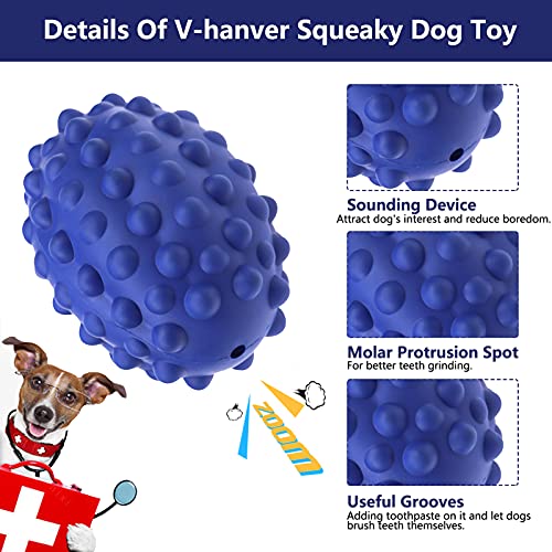 V-HANVER Squeak Juguetes Perros Resistentes, Juguete de Goma Natural No Tóxico para Perros, Cepillo de Dientes para Perros Medianos Grandes, Divertido de Masticar, Perseguir (Sabor Ternera)