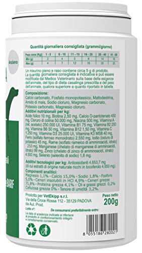 V-Integra Integratore Cane Anziano Vetekipp Perro de Edad Avanzada - Alimento Mineral para la Dieta casera del Perro de Edad Avanzada - 200 g