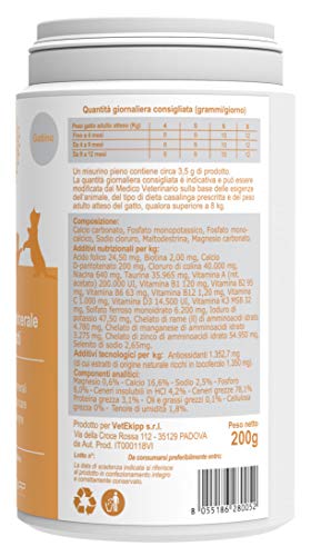 V-Integra VIntegra - Suplemento para Gatitos, Fabricado en Italia, 200 g, vitaminas para Dieta, casa, Natural, Huesos, Piel para Cartilagos, más saludables, Crecimiento equilibrado