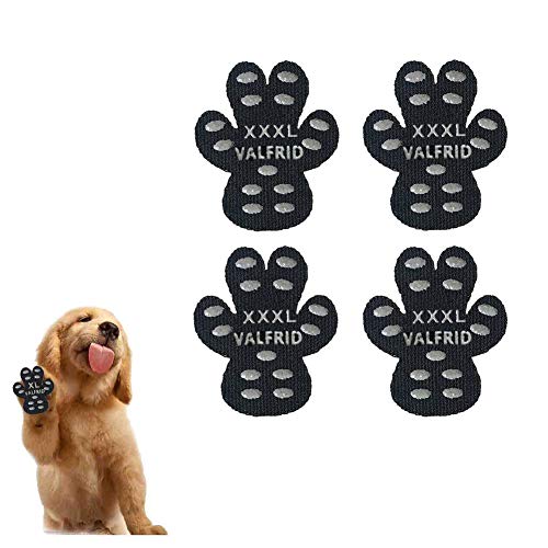 VALFRID Protector de patas para perro, antideslizante, 24 piezas, desechable, autoadhesivo, resistente a los zapatos de perro, zapatos de perro XXXL