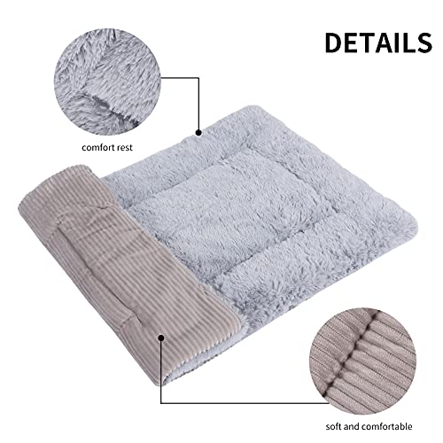 Vejaoo Colchones para Gatos Y Perros, Ambos Lados Disponibles -Colchones para Mascotas XZ014 (M (75 * 55CM), Wicker Gray)