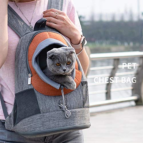 Vejaoo Mochila para Transporte De Mascotas, De Fácil Ajuste para Viajes, Senderismo, Camping, para Perros Pequeños, Gatos y Cachorros XZ033 (L, Orange)