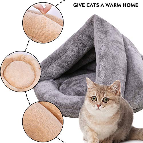 Vejaoo Saco de Dormir Cálido Cuevas casa Sleeping Bed Noble Cama para Perros y Gatos Puppy Conejo Mascota XZ001 (S: 50 * 37 * 29cm, Grey)