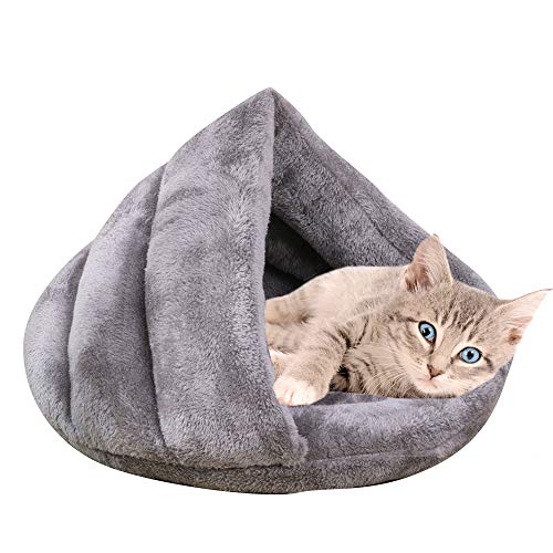 Vejaoo Saco de Dormir Cálido Cuevas casa Sleeping Bed Noble Cama para Perros y Gatos Puppy Conejo Mascota XZ001 (S: 50 * 37 * 29cm, Grey)