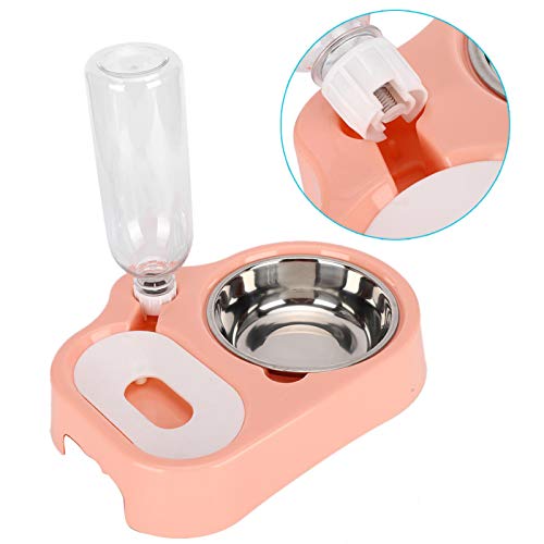 Venta Loca Alimentador automático para Mascotas, dispensador de Agua 2 en 1 para Mascotas, automático para Perros, Mascotas(Pink)