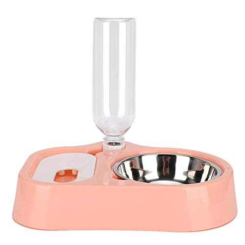 Venta Loca Alimentador automático para Mascotas, dispensador de Agua 2 en 1 para Mascotas, automático para Perros, Mascotas(Pink)