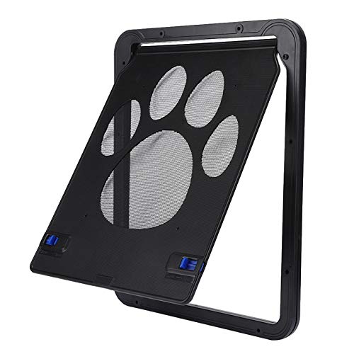 Venta Loca Puerta para Mascotas, Puerta para Huellas de Perros, Puerta automática Negra para Gatos, Puerta para Perros pequeños, Puerta para Huellas de Perros para Gatos y Mascotas(Black)