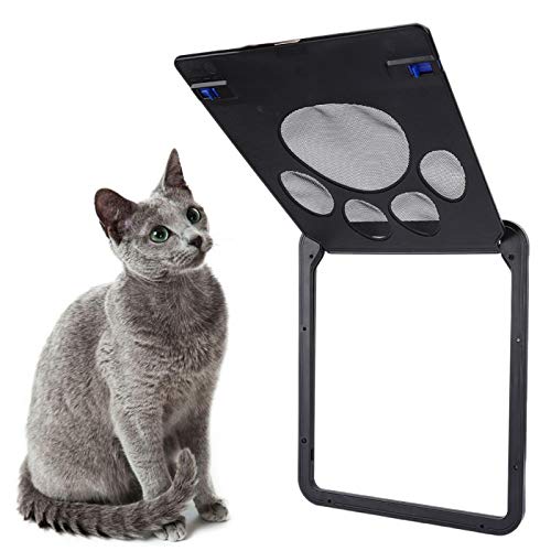 Venta Loca Puerta para Mascotas, Puerta para Huellas de Perros, Puerta automática Negra para Gatos, Puerta para Perros pequeños, Puerta para Huellas de Perros para Gatos y Mascotas(Black)