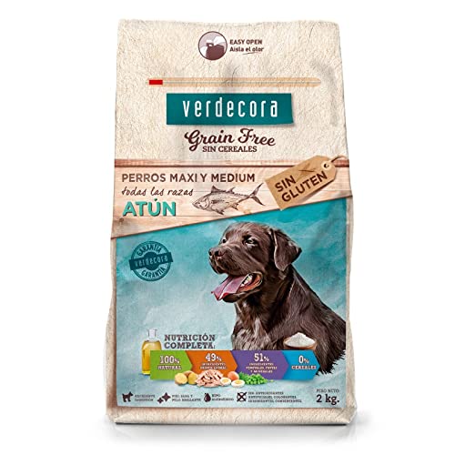 Verdecora Comida para Perro Adulto Grain Free Sin Cereales | Alimento Completo | Ingredientes 100% Naturales Sin aditivos | para Todas Las Razas (Atún 2kg)