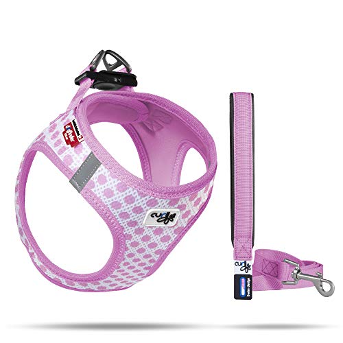 Vest Air-Mesh Pink-Circles 2XS & Leash M