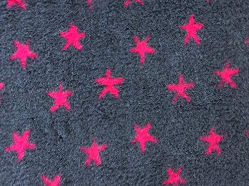 Vetbed Drybed I antracita con estrellas rosas I 75 x 100 cm