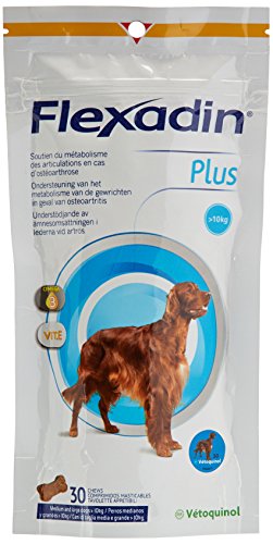 Vetoquinol Flexadin Plus - Antioxidante para Perro, más de 10 kg, 30 bocados.