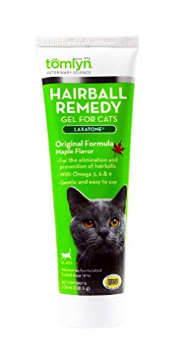 Vetoquinol Tomlyn Hairball Remedy Gel para Gatos, Sabor a Arce, laxatona, 4 onzas