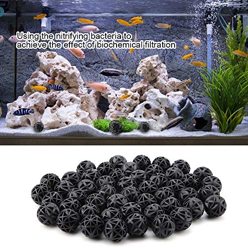 ViaGasaFamido Bio-Balls con Filtro de Bote, 50Pcs Bio Bio Porous Ball Bola bioquímica con Material de Filtro de Estanque de Acuario de algodón para pecera(16mm)