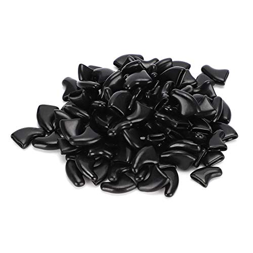 ViaGasaFamido Tapas de uñas de Gato, 100 Piezas de Tapas Suaves de uñas de Gato para Mascotas con Pegamento, Fundas Protectoras antiarañazos para Perros, Gatos, Perros(Negro XS)