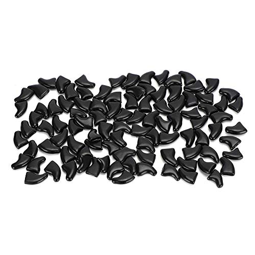 ViaGasaFamido Tapas de uñas de Gato, 100 Piezas de Tapas Suaves de uñas de Gato para Mascotas con Pegamento, Fundas Protectoras antiarañazos para Perros, Gatos, Perros(Negro XS)