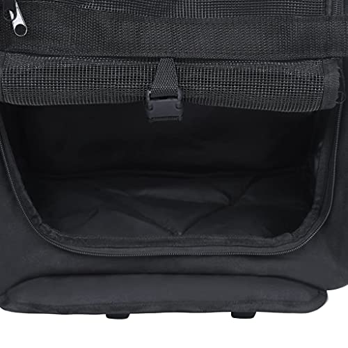 vidaXL Carrito Trolley Plegable Multiusos para Mascotas Carro Portador Cochecito Caja Gatos Perros Conejos Cachorro Mochila Bolso Negro