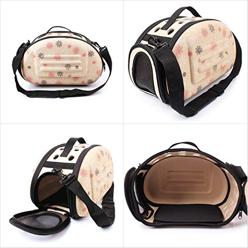 VIGAN Bolsa de Transporte para Mascotas Cachorro Gato Perro Bolsa de Hombro Bolso de Viaje Plegable Bolsa de Transporte (Beige)