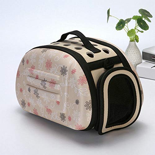 VIGAN Bolsa de Transporte para Mascotas Cachorro Gato Perro Bolsa de Hombro Bolso de Viaje Plegable Bolsa de Transporte (Beige)