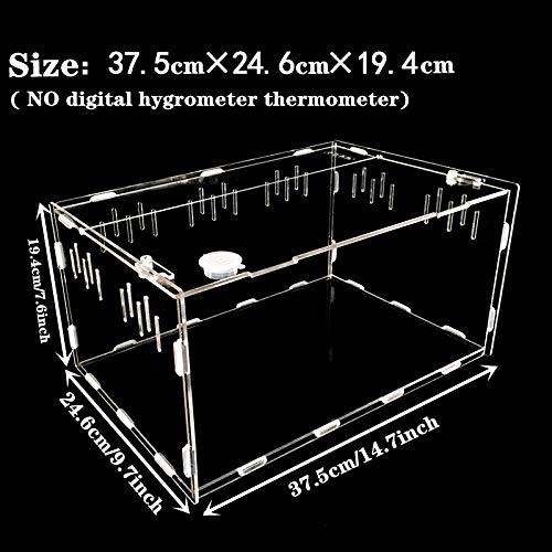 Vinnykud Caja de Alimentación de Insectos Recipiente para Animales pequeños Reptil acrílico Transparente arañas,escarabajos,lagartijas,Escorpiones,ciempiés y Ranas cornudas geco Prevenir Huir diseño
