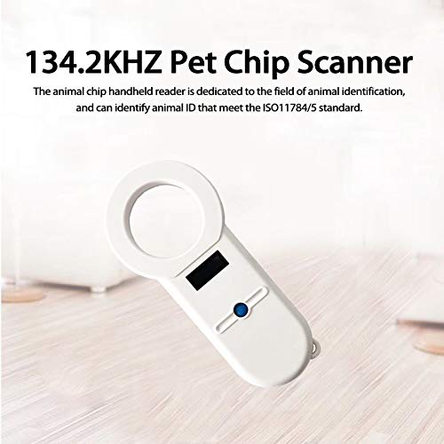 VISLONE Lector para Mascotas, Lector de Microchip para Perros ISO11784 / 5 Lector de identificación de Mascotas para Animales, Escáner de chips de mano USB para perro Gato Caballo