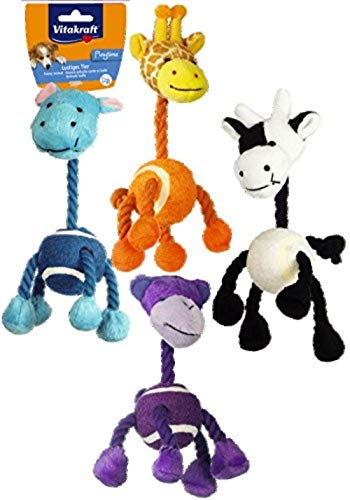 Vitakraft Animales Surtidos Cuerda/Bola de Peluche para Perros 16 cm