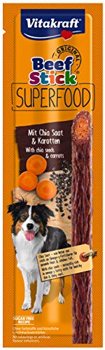 Vitakraft - Beef Stick Superfood, Snack para Perros de Carne con Zanahoria y Chía - 25 g