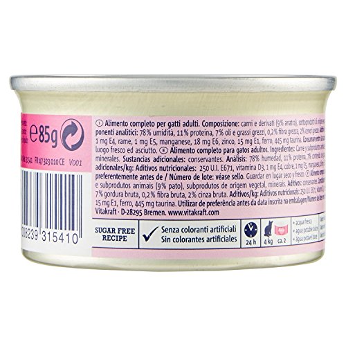 Vitakraft - Poésie Mousse, Fina y Delicada Mousse para tu Gato, Variedad Pato - 85 g