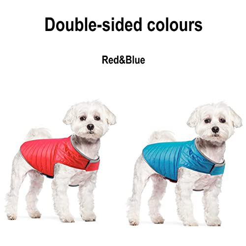 Vivi Bear Abrigo De Doble Cara Para Perro, CáLido Para Perro, Chaqueta CáLida Para Cachorro, Ropa De Mascotas Para Perros PequeñOs Y Medianos Talla (Rojo, Xl)