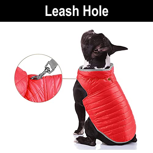 Vivi Bear Abrigo De Doble Cara Para Perro, CáLido Para Perro, Chaqueta CáLida Para Cachorro, Ropa De Mascotas Para Perros PequeñOs Y Medianos Talla (Rojo, Xl)