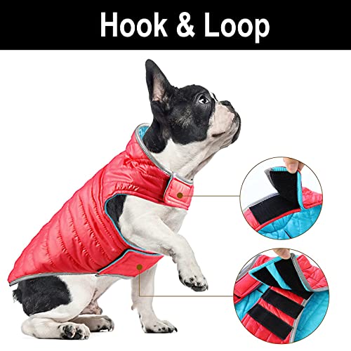 Vivi Bear Abrigo De Doble Cara Para Perro, CáLido Para Perro, Chaqueta CáLida Para Cachorro, Ropa De Mascotas Para Perros PequeñOs Y Medianos Talla (Rojo, Xl)