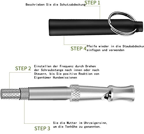 Voarge 2 juegos de silbato profesional ultrasónico de alta frecuencia, silbato de alta frecuencia ajustable con cordón para el cuello, kit de entrenamiento para perros, silbato para dejar de ladrar