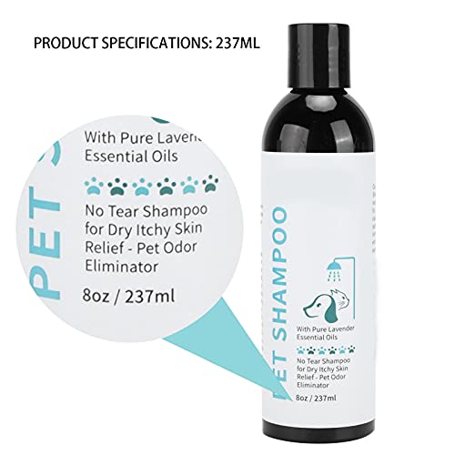 Voluxe Champú refrescante para mascotas con olor refrescante, limpiador líquido para pelo de mascotas, antipicor, portátil, para perros y gatos