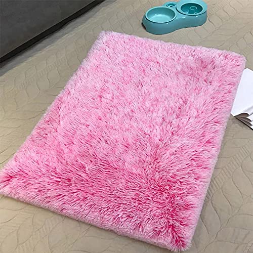 Waigg Kii Colchón de espuma viscoelástica para perro, cama grande ortopédica y calmante, suave y esponjoso, cojín de dormir de piel sintética para perros pequeños, medianos y grandes (S, rosa)