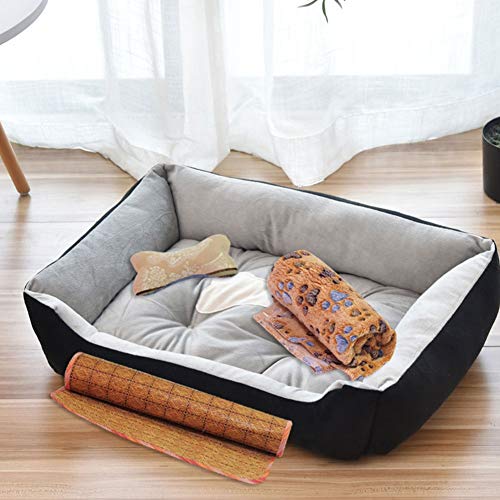 WANGIRL Mascotas Cama for Perros Gato Mascota Colchón Lavable Almohada Cojín Suave y Cálida Cama de Algodón PP con Parte Inferior Antideslizante Extremadamente Suave Cómoda Calmante