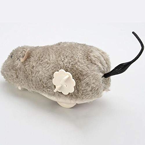 Washranp Gatos Perro Jugando, Mascota Perro Gato Peluche Divertido Juguete Ratón Animal Mecanismo Cuerda para Correr Jugar Regalo para Gato O Perro Pequeño Color Aleatorio