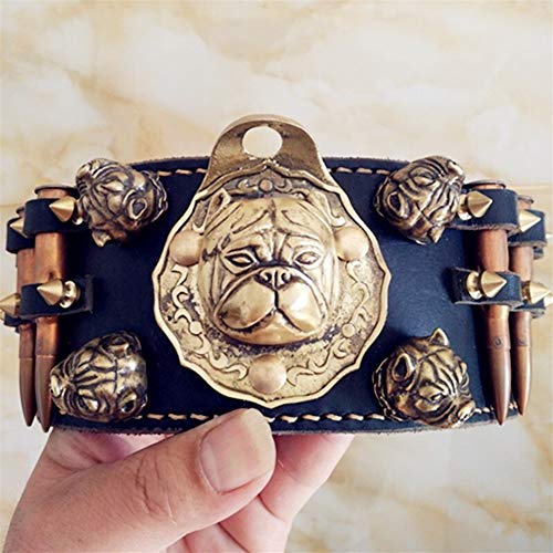 WATPET Collares de Entrenamiento de Perros Bulldog Collar Perro Grande Especial Hecho a Mano Personalizado Bully Ganado británico Kasro Dubin para Perros Grandes