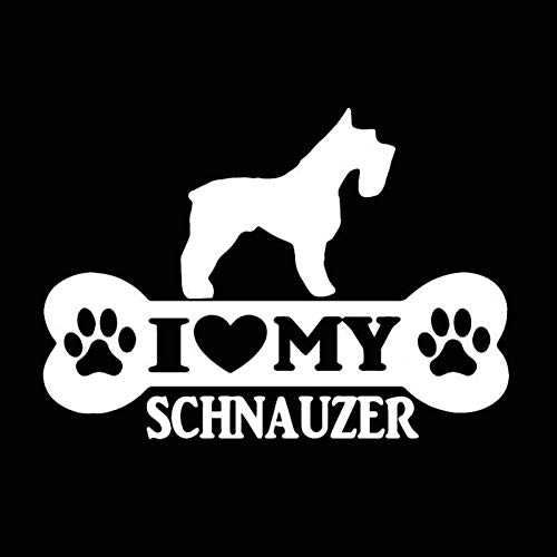 WBXZY Etiqueta engomada del Coche 14.6X10.4CM Schnauzer Hueso Etiqueta engomada del Coche Miniatura Perro Vinilo calcomanía patrón Divertido Negro calcomanía del Coche