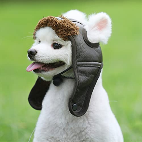 WEARRR Perro de Cachemira Perro Lindo Perro cálido PU Gorra Barato Accesorios para Mascotas Gorras para Perros Graciosos Cosplay Mascota Perro Sombrero para Chihuahua Mascotas Products