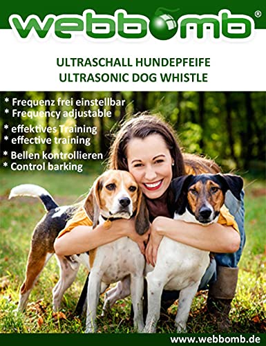 webbomb® Silbato de Alta frecuencia para Perros para Perros con cordón | Silbato con Frecuencias Ajustables Individualmente para facilitar el Entrenamiento del Perro y la educación del Cachorro