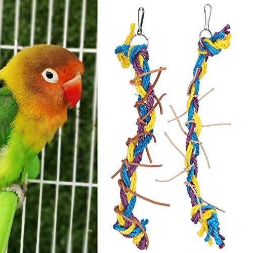 Weikeya Tóxico Loros Masticar SOGA, Cuero Cuerdas Vaca Cuero y Swordson SOGA Color Diseño Cuerdas Morder Opción