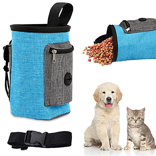 WELLXUNK Bolsa de Cintura Mascota Perro, Bolsas de Golosinas para Perros, Bolsa de Entrenamiento para Perros, Manos Libre Bolsa para Perros Comida, Bolsa para Aperitivos para Perros (M2)