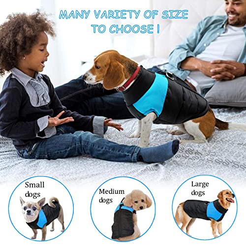 WELLXUNK Chaqueta Cálida para Mascotas,Chaqueta para Perros,Ropa Perro Pequeño,Abrigo para Perro Impermeable,Chaleco para Mascotas con Arnés con Anillo en D Invierno Ropa Abrigos Chaquetas (XL)